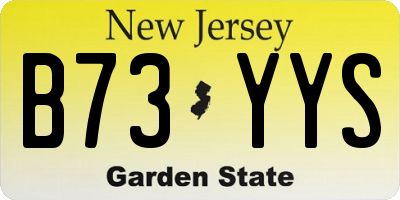NJ license plate B73YYS