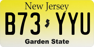 NJ license plate B73YYU