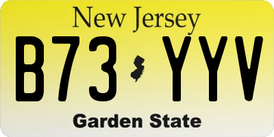 NJ license plate B73YYV