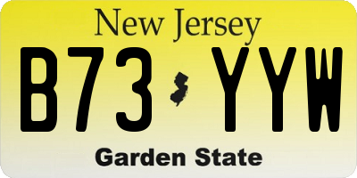 NJ license plate B73YYW