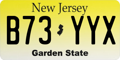 NJ license plate B73YYX