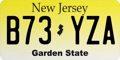 NJ license plate B73YZA
