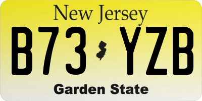 NJ license plate B73YZB
