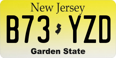 NJ license plate B73YZD