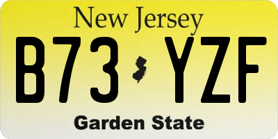 NJ license plate B73YZF