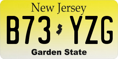 NJ license plate B73YZG