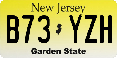 NJ license plate B73YZH