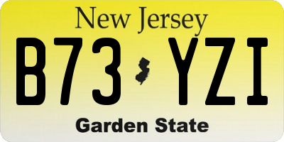 NJ license plate B73YZI
