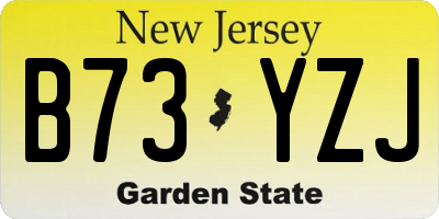NJ license plate B73YZJ
