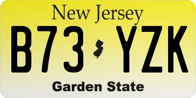 NJ license plate B73YZK