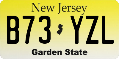 NJ license plate B73YZL
