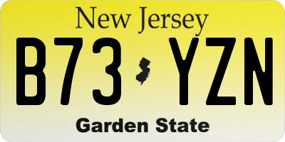 NJ license plate B73YZN