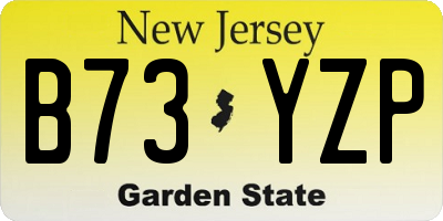 NJ license plate B73YZP