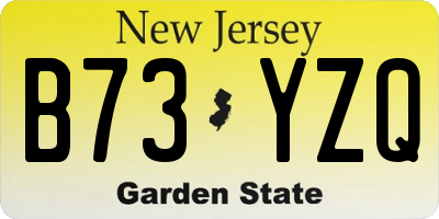 NJ license plate B73YZQ