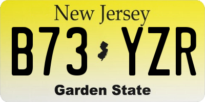 NJ license plate B73YZR