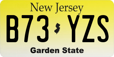 NJ license plate B73YZS