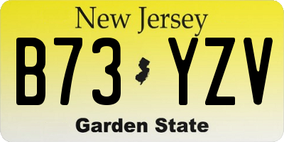 NJ license plate B73YZV