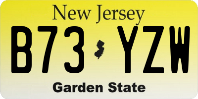 NJ license plate B73YZW