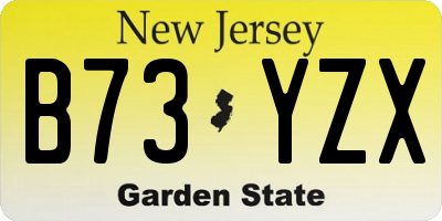 NJ license plate B73YZX