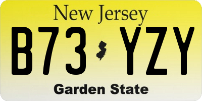 NJ license plate B73YZY