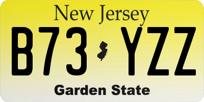 NJ license plate B73YZZ