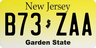 NJ license plate B73ZAA