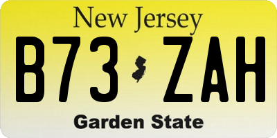 NJ license plate B73ZAH
