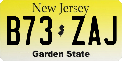 NJ license plate B73ZAJ