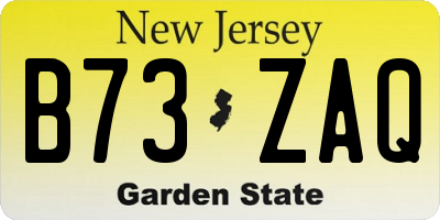 NJ license plate B73ZAQ