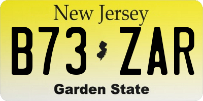 NJ license plate B73ZAR
