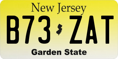 NJ license plate B73ZAT