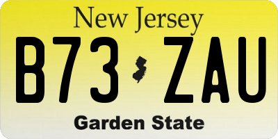 NJ license plate B73ZAU