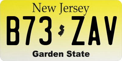 NJ license plate B73ZAV