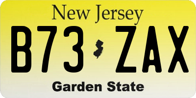 NJ license plate B73ZAX