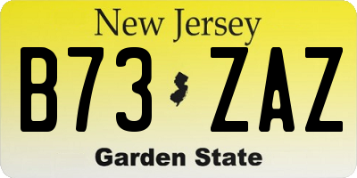 NJ license plate B73ZAZ