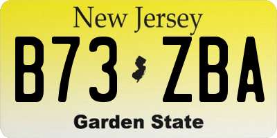 NJ license plate B73ZBA