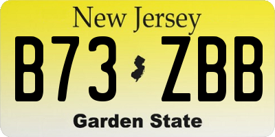 NJ license plate B73ZBB