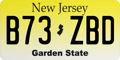 NJ license plate B73ZBD
