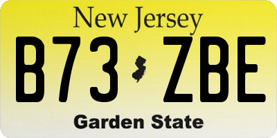NJ license plate B73ZBE