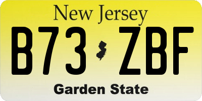 NJ license plate B73ZBF