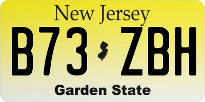 NJ license plate B73ZBH