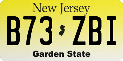 NJ license plate B73ZBI