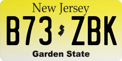 NJ license plate B73ZBK