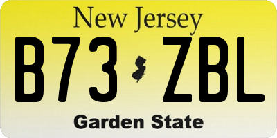 NJ license plate B73ZBL