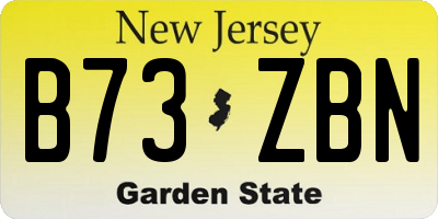 NJ license plate B73ZBN