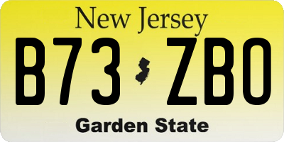 NJ license plate B73ZBO