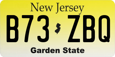 NJ license plate B73ZBQ