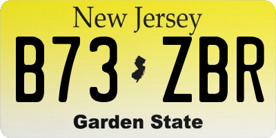 NJ license plate B73ZBR