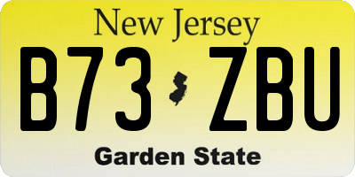 NJ license plate B73ZBU