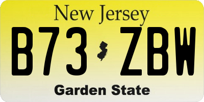 NJ license plate B73ZBW
